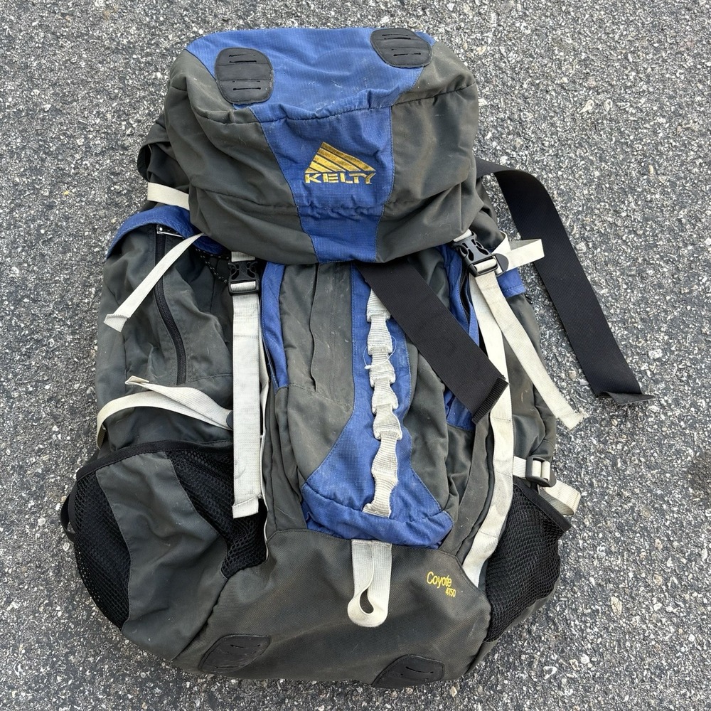 Kelty Coyote 4750 Backpack OS Hiking Backpacking 75L Black Blue Travel Camping